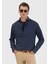 Lacivert Baskılı Casual Fit Dokuma Casual %100 Pamuk Gömlek 3