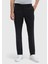 Siyah Düz Dokuma Regular Fit Casual Pantolon 2