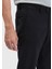 Siyah Düz Dokuma Regular Fit Casual Pantolon 3