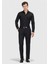 Siyah Düz Slim Fit Dokuma Klasik %100 Pamuk Gömlek 2