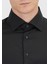 Siyah Düz Slim Fit Dokuma Klasik %100 Pamuk Gömlek 3