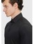 Siyah Düz Slim Fit Dokuma Klasik %100 Pamuk Gömlek 4