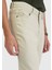 Bej Düz Dokuma Slim Fit Casual Keten Karışımlı Pantolon 4