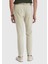 Bej Düz Dokuma Slim Fit Casual Keten Karışımlı Pantolon 5