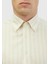 Ekru Çizgili Casual Fit Dokuma Casual Gömlek 4