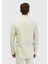 Ekru Çizgili Casual Fit Dokuma Casual Gömlek 5