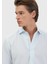 Açık Mavi Düz Casual Fit Dokuma Casual %100 Pamuk Gömlek 4