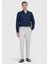 Lacivert Düz Casual Fit Dokuma Casual %100 Keten Gömlek 2