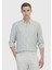 Açık Yeşil Çizgili Casual Fit Dokuma Casual Gömlek 1