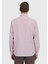 Pembe Düz Casual Fit Dokuma Casual Pamuk Karışımlı Gömlek 5