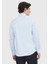 Koyu Mavi Düz Slim Fit Dokuma Klasik %100 Pamuk Gömlek 5