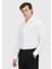 Beyaz Düz Slim Fit Dokuma Klasik %100 Pamuk Gömlek 1