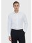 Beyaz Düz Regular Fit Dokuma Klasik Pamuk Karışımlı Gömlek 1