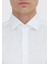 Beyaz Düz Regular Fit Dokuma Klasik Pamuk Karışımlı Gömlek 4
