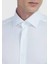 Beyaz Regular Fit Dokuma Klasik %100 Pamuk Gömlek 4