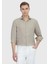 Vizon Düz Casual Fit Dokuma Casual %100 Keten Gömlek 1