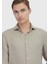 Vizon Düz Casual Fit Dokuma Casual %100 Keten Gömlek 3