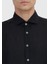 Siyah Düz Casual Fit Dokuma Casual %100 Keten Gömlek 4