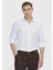 Beyaz Düz Casual Fit Dokuma Casual %100 Keten Gömlek 1