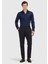 Lacivert Düz Örme Jogging Fit Casual Pantolon 1