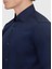 Lacivert Düz Slim Fit Dokuma Klasik %100 Pamuk Gömlek 4