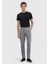 Gri Çizgili Dokuma Jogging Fit Casual Pantolon 1
