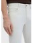 Ekru Düz Dokuma Slim Fit Casual Pamuk Karışımlı Pantolon 3