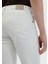 Ekru Düz Dokuma Slim Fit Casual Pamuk Karışımlı Pantolon 4