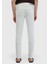 Ekru Düz Dokuma Slim Fit Casual Pamuk Karışımlı Pantolon 5