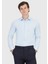 Koyu Mavi Düz Slim Fit Dokuma Klasik %100 Pamuk Gömlek 1