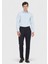 Koyu Mavi Düz Slim Fit Dokuma Klasik %100 Pamuk Gömlek 2