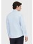 Koyu Mavi Düz Slim Fit Dokuma Klasik %100 Pamuk Gömlek 5