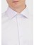 Lila Düz Slim Fit Dokuma Klasik %100 Pamuk Gömlek 4