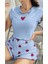 Çilek Desenli Mavi Seksi Pijama Takım 2