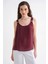 4666 Kadın Toka Detaylı Modal Bluz Bordo 4