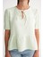 4715 Kadın Yakası Bağlamalı Kısa Kol Müslin Bluz Adaçayı 4