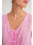 4724 Kadın Çicek Desenli Bağlamalı Müslin Bluz Pembe 5