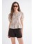 4701 Kadın Çiçek Baskılı Peplum Bluz Taş 3