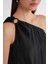4665 Kadın Tek Omuz Askılı Bluz Siyah 4