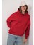 2022 Unisex 3iplik Basic Polarlı Kapüşonlu Sweatshirt Hoodie Kırmızı 3