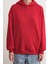 2022 Unisex 3iplik Basic Polarlı Kapüşonlu Sweatshirt Hoodie Kırmızı 5