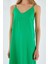 4252 Kadın Ip Askılı V Yaka Elbise Yeşil 4