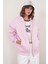 2023 Unisex 3iplik Basic Polarlı Fermuarlı Sweatshirt Hoodie Pembe 1