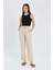 4617 Kadın Çift Cepli Dökümlü Pantolon Bej 1