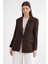 4516 Kadın Bezayağı Blazer Ceket Kahve 3