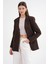 4516 Kadın Bezayağı Blazer Ceket Kahve 4