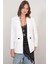 4516 Kadın Bezayağı Blazer Ceket Ekru 4