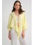4723 Kadın Önü Bağlamalı Bolero Bluz Sarı 1