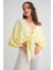 4723 Kadın Önü Bağlamalı Bolero Bluz Sarı 3
