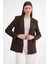 4516 Kadın Bezayağı Blazer Ceket Kahve 5